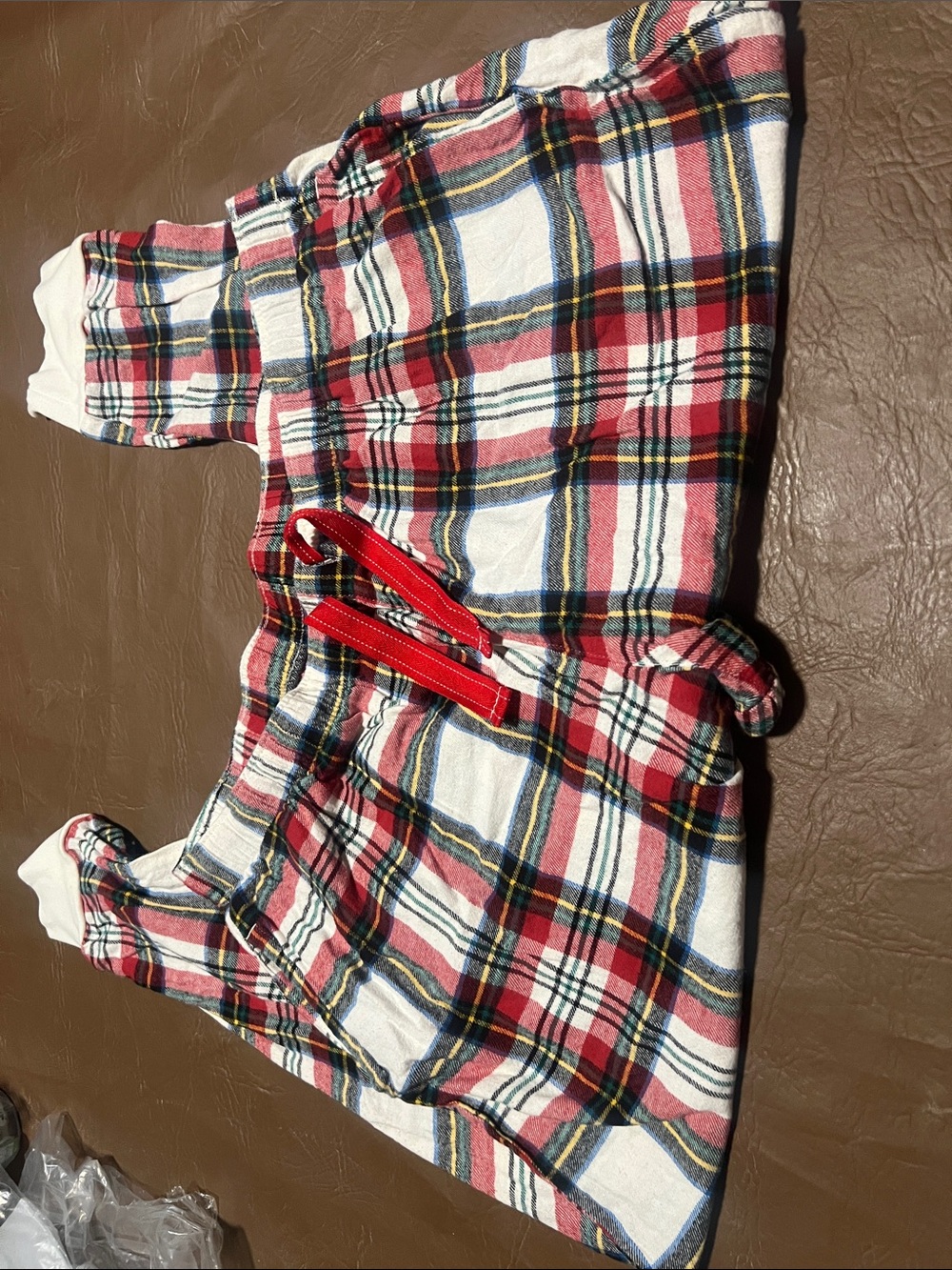 Old Navy Red Plaid Cotton Sleep Shorts